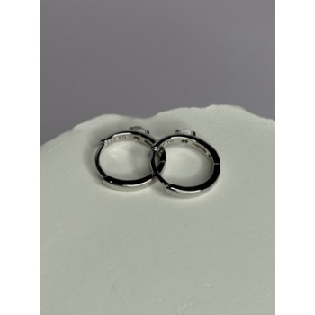 925 Sterling Silver Minimalist CZ Earrings Length 0.5 Inch