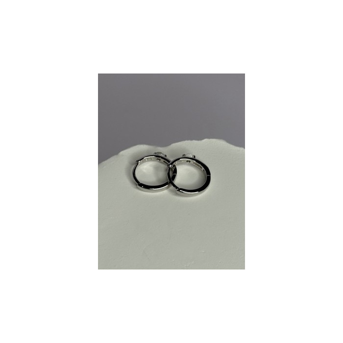 925 Sterling Silver Minimalist CZ Earrings Length 0.5 Inch