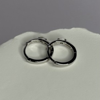 925 Sterling Silver Minimalist CZ Earrings Length 0.5 Inch