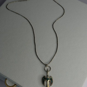Native American 925 Sterling Silver Turquoise Peyote Bird Necklace