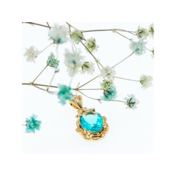 925 Sterling Silver Gold Plated Aquamarine 