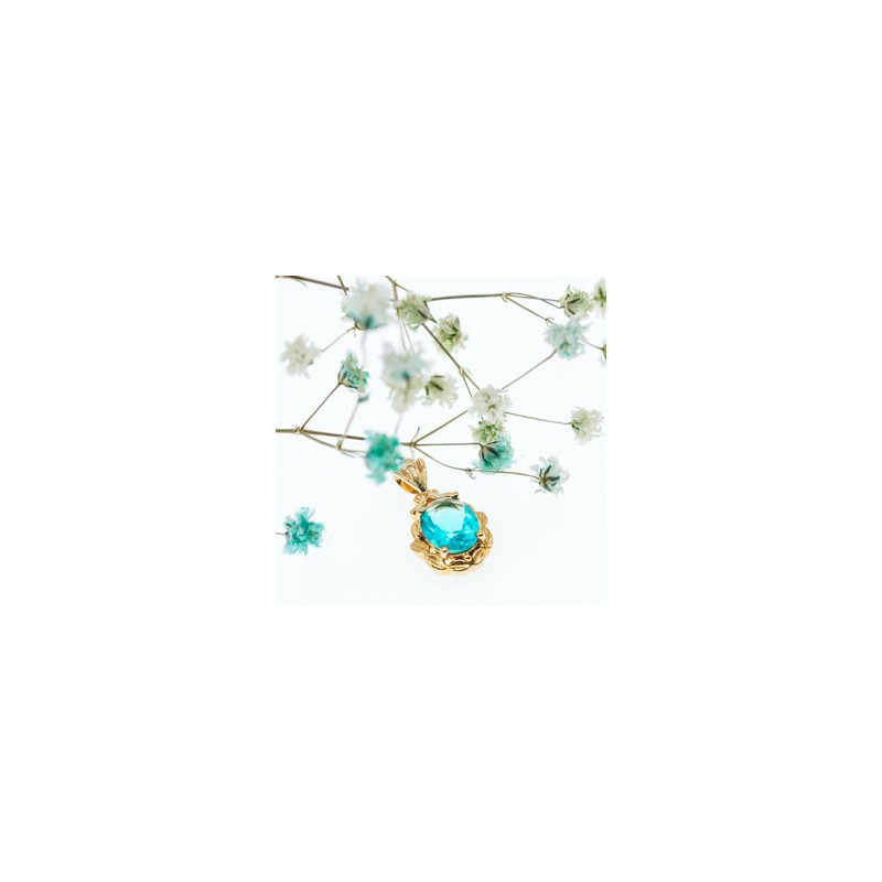 925 Sterling Silver Gold Plated Aquamarine 