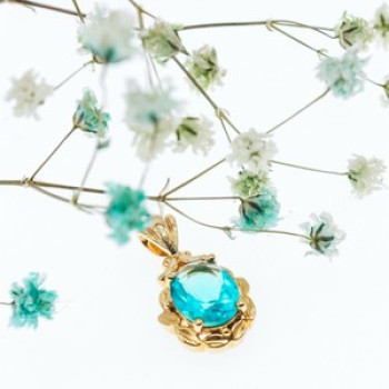 925 Sterling Silver Gold Plated Aquamarine 