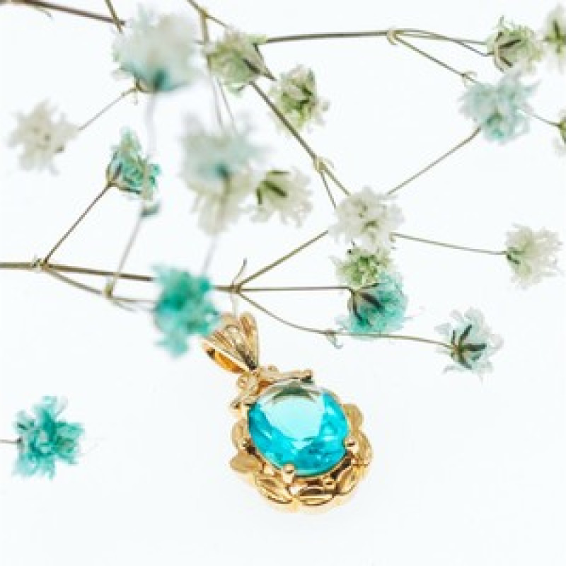 925 Sterling Silver Gold Plated Aquamarine 