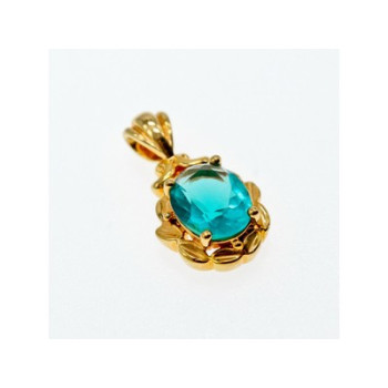 925 Sterling Silver Gold Plated Aquamarine 