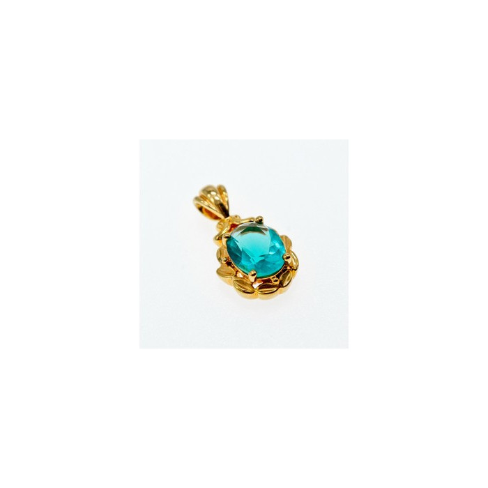 925 Sterling Silver Gold Plated Aquamarine 