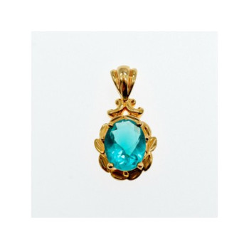925 Sterling Silver Gold Plated Aquamarine 