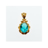 925 Sterling Silver Gold Plated Aquamarine 
