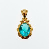925 Sterling Silver Gold Plated Aquamarine 