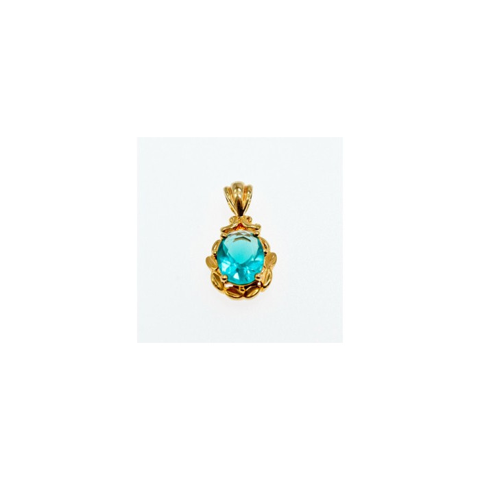 925 Sterling Silver Gold Plated Aquamarine 