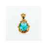 925 Sterling Silver Gold Plated Aquamarine 