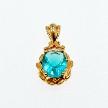 925 Sterling Silver Gold Plated Aquamarine 