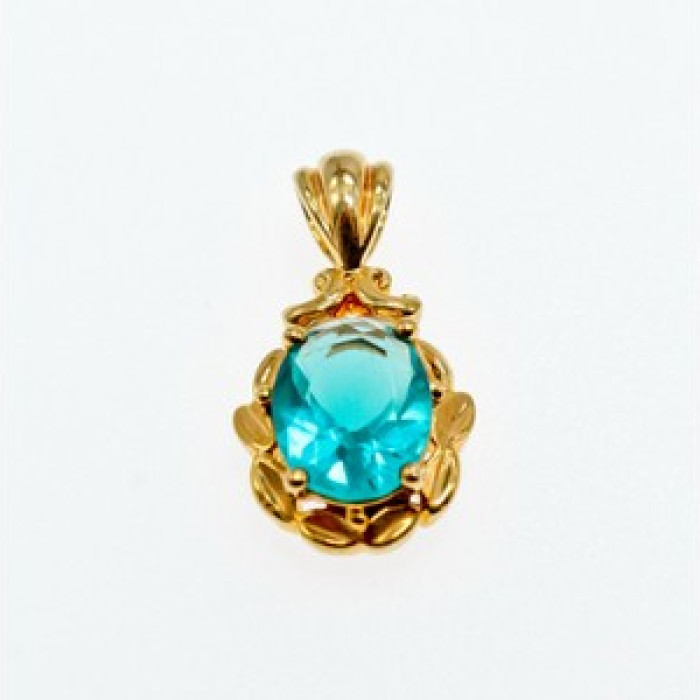 925 Sterling Silver Gold Plated Aquamarine 