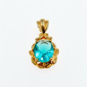 925 Sterling Silver Gold Plated Aquamarine 