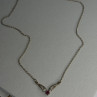 925 Sterling Silver Ruby & Beryl Necklace Length 18 Inch