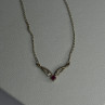 925 Sterling Silver Ruby & Beryl Necklace Length 18 Inch