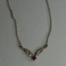 925 Sterling Silver Ruby & Beryl Necklace Length 18 Inch
