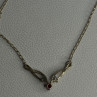 925 Sterling Silver Ruby & Beryl Necklace Length 18 Inch