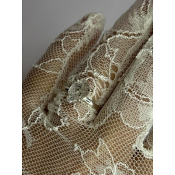 925 Sterling Silver Raw & Rough-Cut Diamond Ring Size 6.5