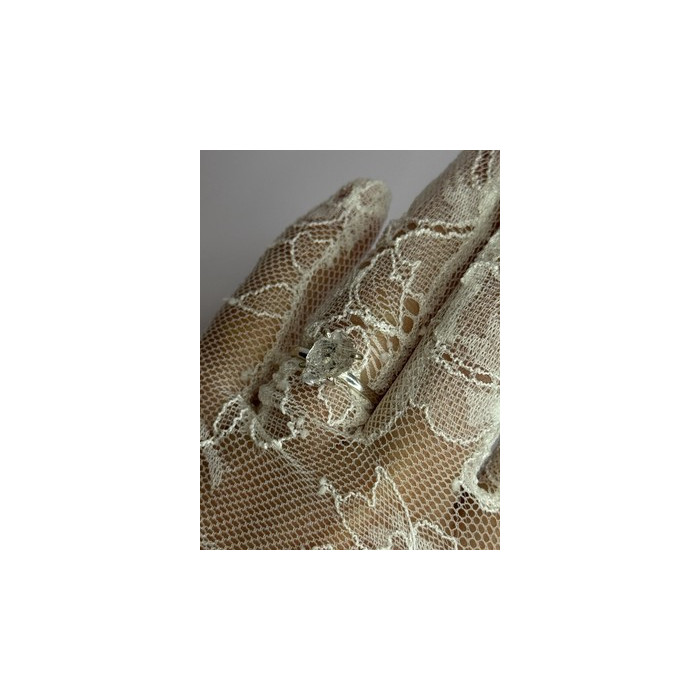 925 Sterling Silver Raw & Rough-Cut Diamond Ring Size 6.5