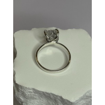 925 Sterling Silver Raw & Rough-Cut Diamond Ring Size 6.5