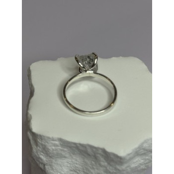 925 Sterling Silver Raw & Rough-Cut Diamond Ring Size 6.5