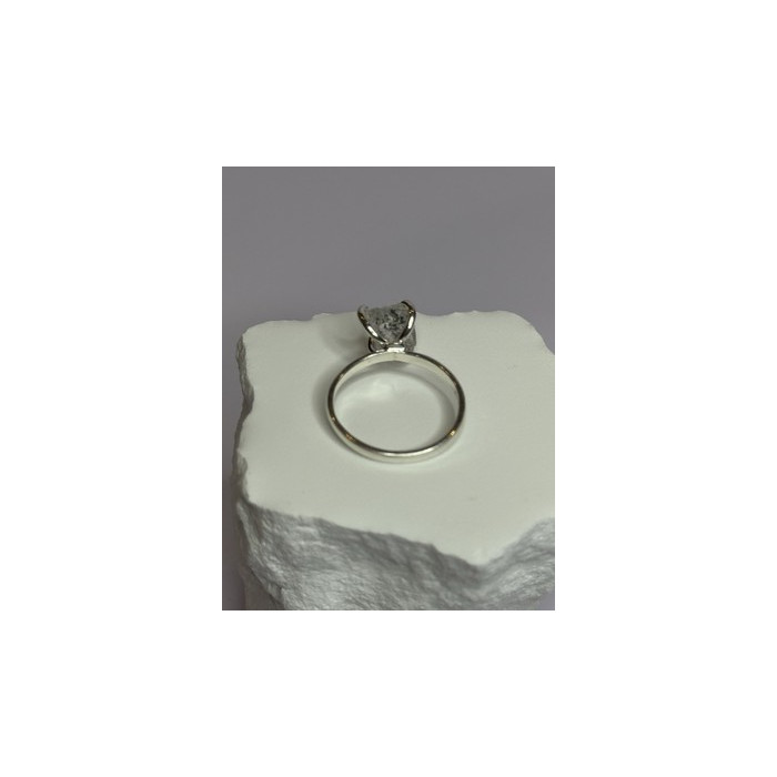 925 Sterling Silver Raw & Rough-Cut Diamond Ring Size 6.5