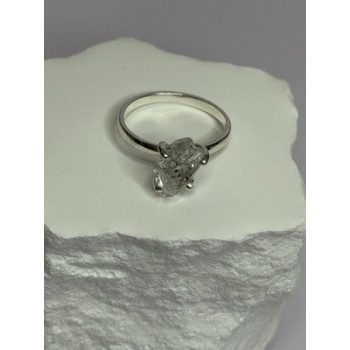 925 Sterling Silver Raw & Rough-Cut Diamond Ring Size 6.5