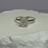 925 Sterling Silver Raw & Rough-Cut Diamond Ring Size 6.5