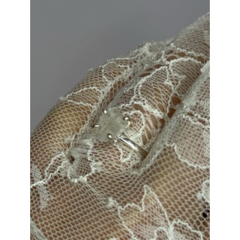 925 Sterling Silver Raw & Rough-Cut Diamond Ring Size 6.5