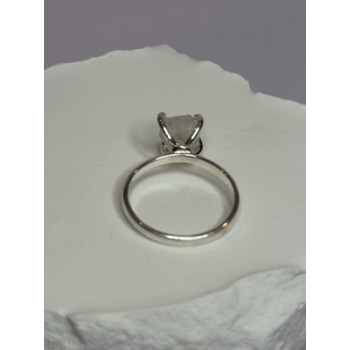 925 Sterling Silver Raw & Rough-Cut Diamond Ring Size 6.5