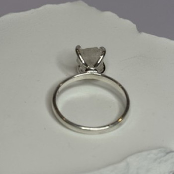 925 Sterling Silver Raw & Rough-Cut Diamond Ring Size 6.5