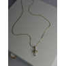 925 Sterling Silver Gold Plated White Topaz Cross Necklace