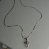 925 Sterling Silver Gold Plated White Topaz Cross Necklace