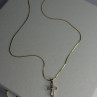 925 Sterling Silver Gold Plated White Topaz Cross Necklace