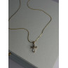 925 Sterling Silver Gold Plated White Topaz Cross Necklace