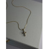925 Sterling Silver Gold Plated White Topaz Cross Necklace