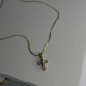 925 Sterling Silver Gold Plated White Topaz Cross Necklace