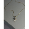 925 Sterling Silver Gold Plated White Topaz Cross Necklace
