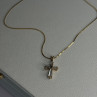 925 Sterling Silver Gold Plated White Topaz Cross Necklace