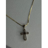 925 Sterling Silver Gold Plated White Topaz Cross Necklace