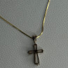 925 Sterling Silver Gold Plated White Topaz Cross Necklace