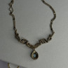 Elegant 925 Sterling Silver Blue Topaz & Marcasite Necklace