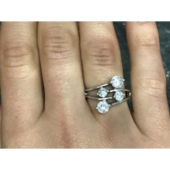 925 Sterling Silver White/colorless CZ Ring Size 6.5