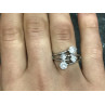 925 Sterling Silver White/colorless CZ Ring Size 6.5