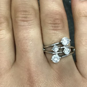 925 Sterling Silver White/Colorless CZ Ring Size 6.5