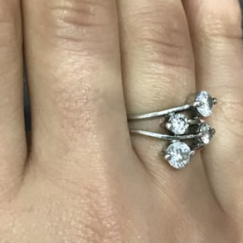 925 Sterling Silver White/Colorless CZ Ring Size 6.5