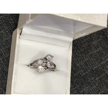 925 Sterling Silver White/colorless CZ Ring Size 6.5