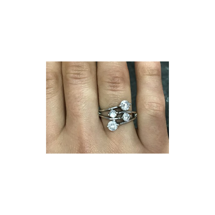 925 Sterling Silver White/colorless CZ Ring Size 6.5