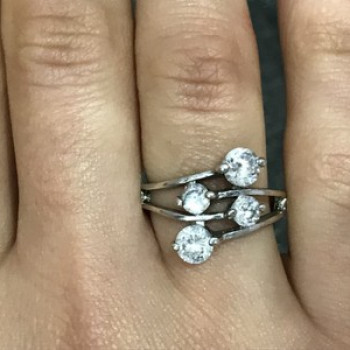 925 Sterling Silver White/Colorless CZ Ring Size 6.5